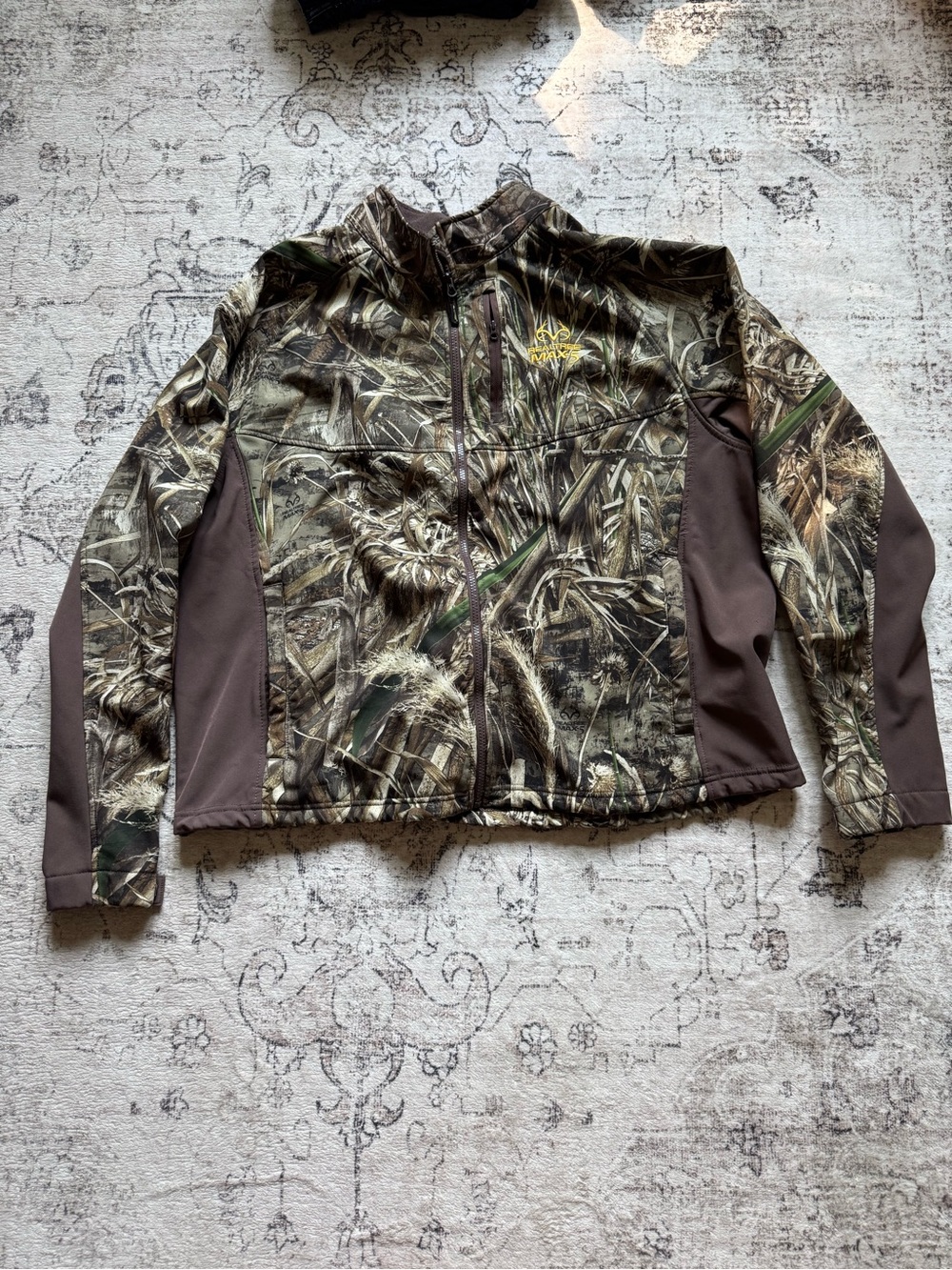 Camo Mens Zip-Front Jacket - Brown/Green